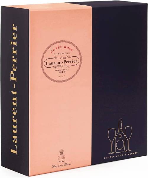 Laurent-Perrier Rosé Champagner Geschenkset + 2 Gläser 0,75l