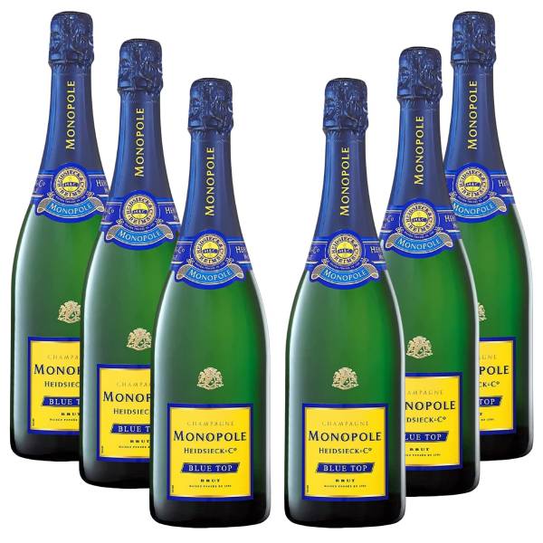 6 x Champagner Heidsieck Monopole Blue Top Brut 0,75 l 6er Pack
