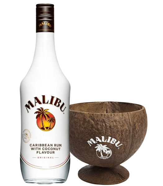 Malibu 0,7 Liter mit Kokosnuss Becher