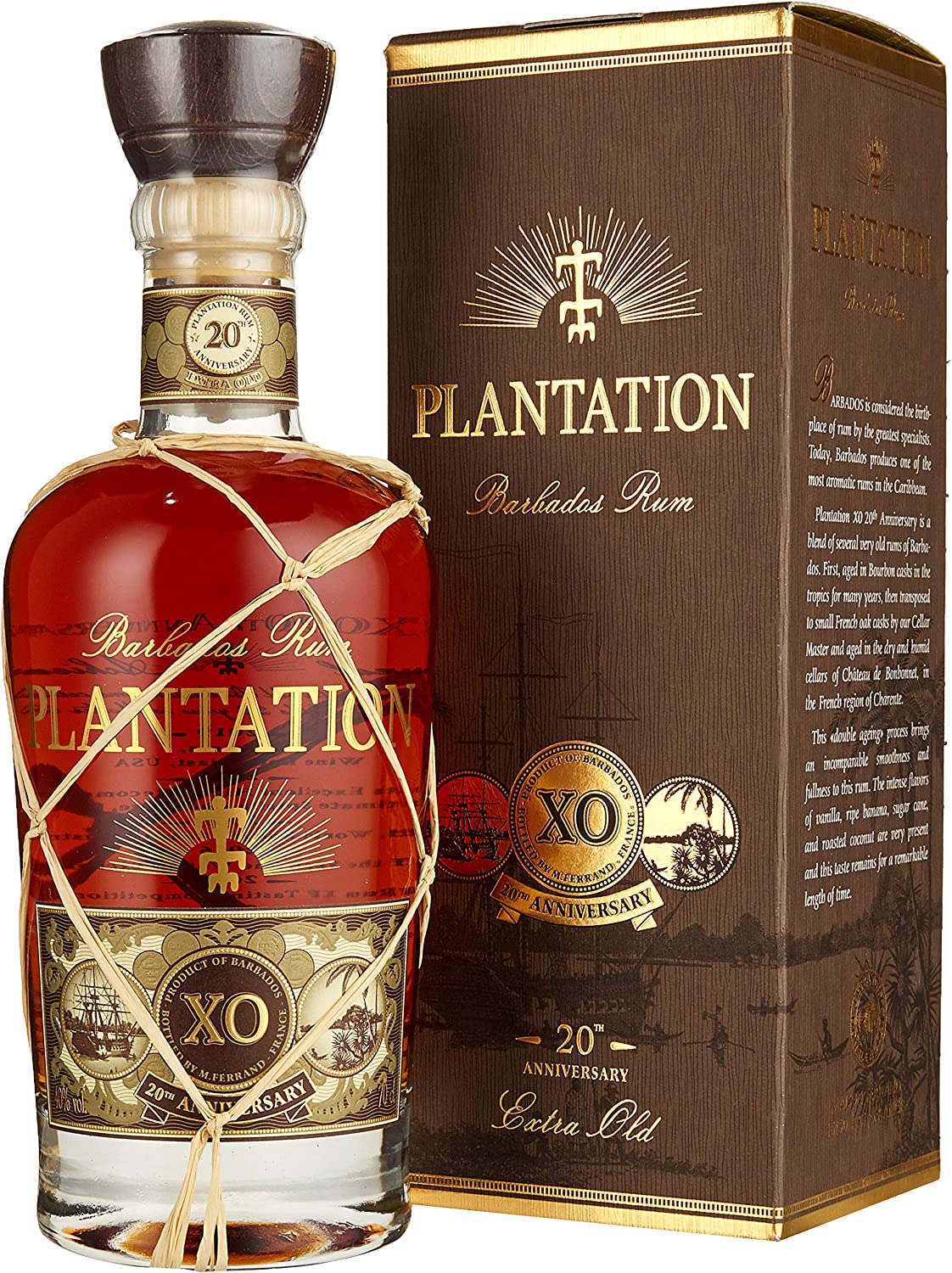 Geschenkbox Liter 20th Barbados 0,7 Plantation XO Rum in Anniversary