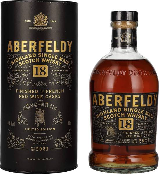 Aberfeldy Côte-Rôtie 18 Jahre Highland Single Malt Scotch Whisky 0,7 Liter 43% Vol.