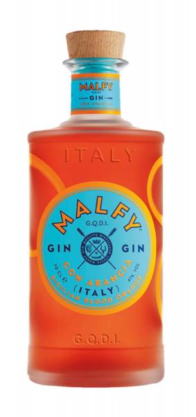 Malfy Gin con Arancia Blutorange Premium Dry Gin aus Italien 41% Vol. 0,7 Liter