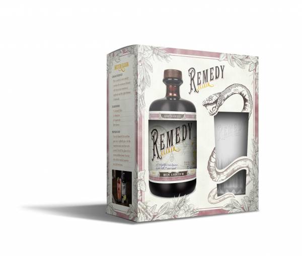Remedy Elixir Giftpack - 34 Vol.% - 700ml + Highball Glas