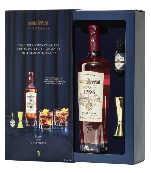 Santa Teresa 1796 Solera Rum 0,7 Liter Geschenkset mit Jigger und Bitter