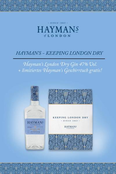 HAYMAN'S London Dry Gin + GRATIS limitiertes Hayman´s Geschirrtuch 0,7 Liter