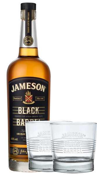 Jameson Black Barrel Irish Blended Whiskey 0,7l + 2 Tumbler Gläser