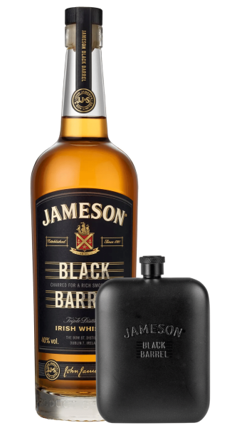Jameson Black Barrel Irish Whiskey 0,7ll + Flachmann Hip Flask