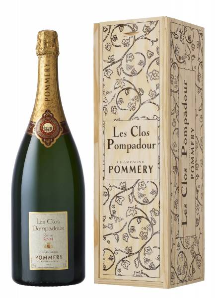 Pommery Clos Pompadour 1,5 Liter Magnum Flasche mit Holzkiste (Jg. 2004)
